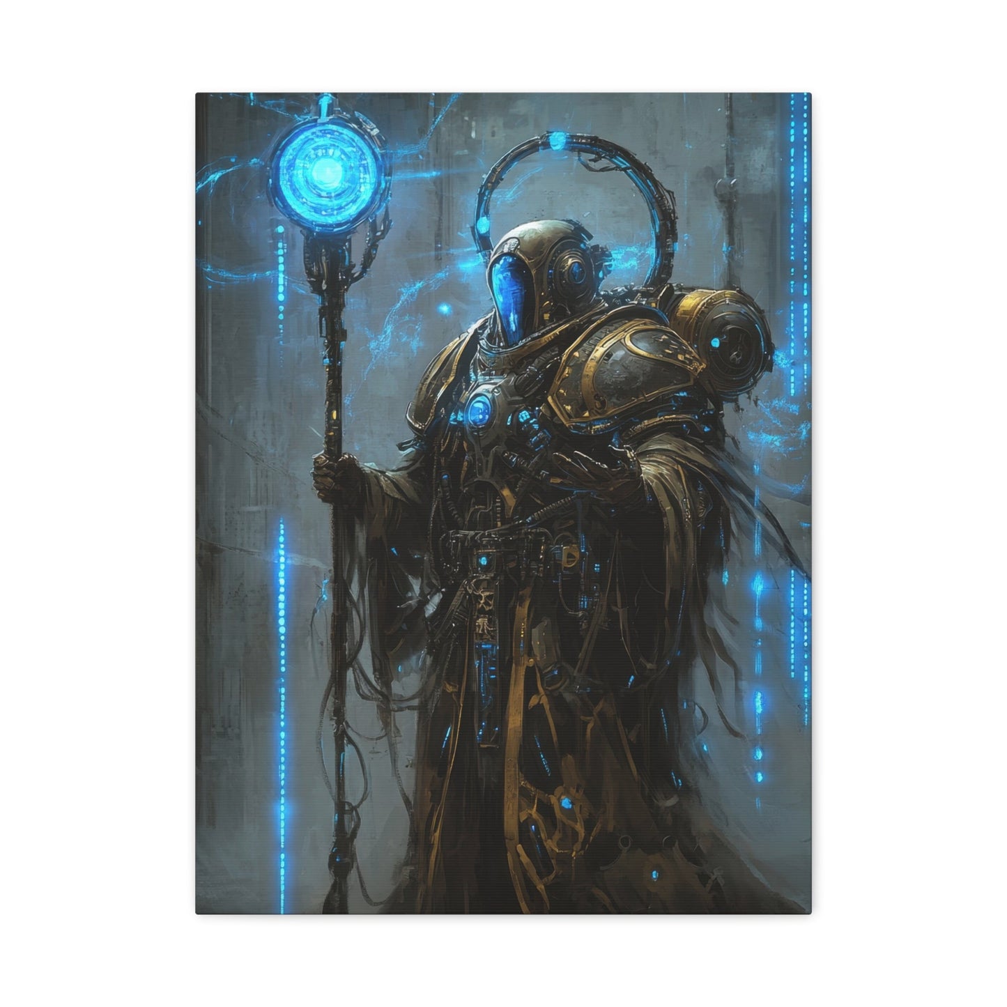 Futuristic Arcane Guardian - Fantasy Wall Art - Aestheticanvas