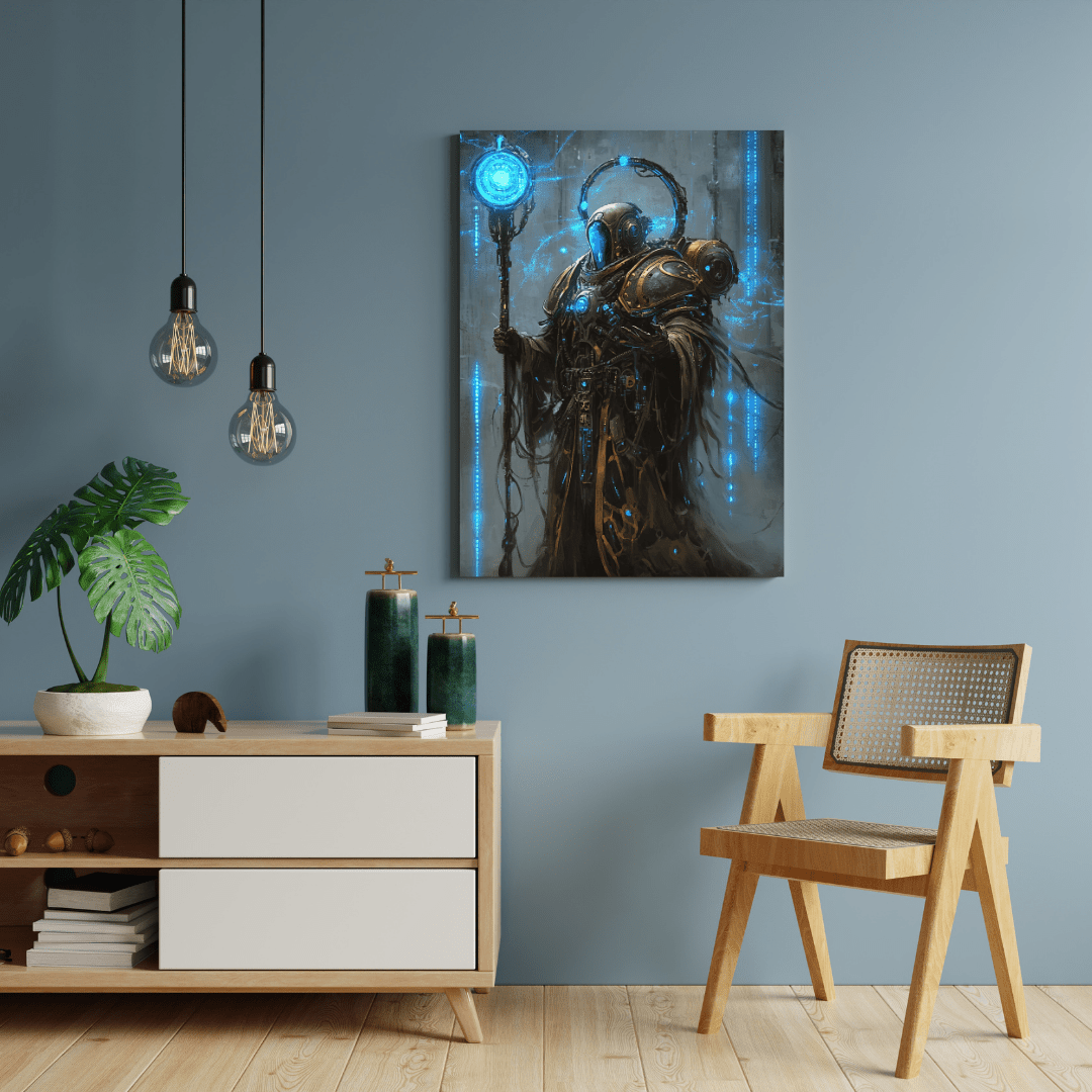 Futuristic Arcane Guardian - Fantasy Wall Art - Aestheticanvas