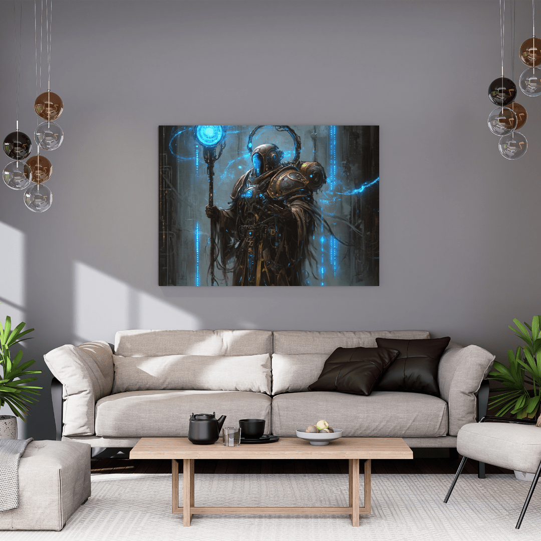 Futuristic Arcane Guardian - Fantasy Wall Art - Aestheticanvas