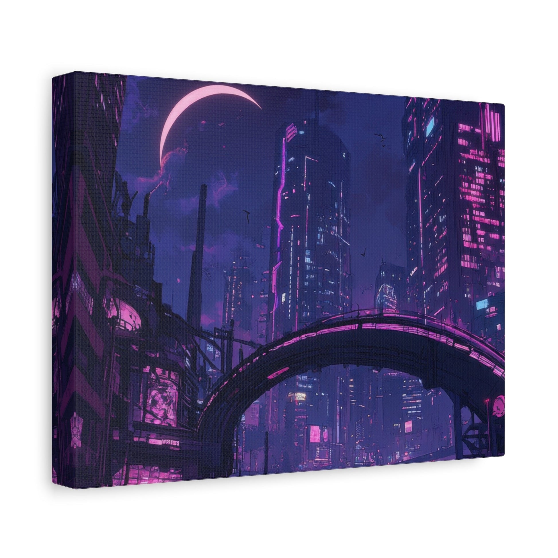 Futuristic Cyberpunk Metropolis - Cityscape Wall Art - Aestheticanvas