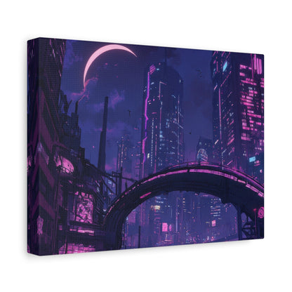 Futuristic Cyberpunk Metropolis - Cityscape Wall Art - Aestheticanvas