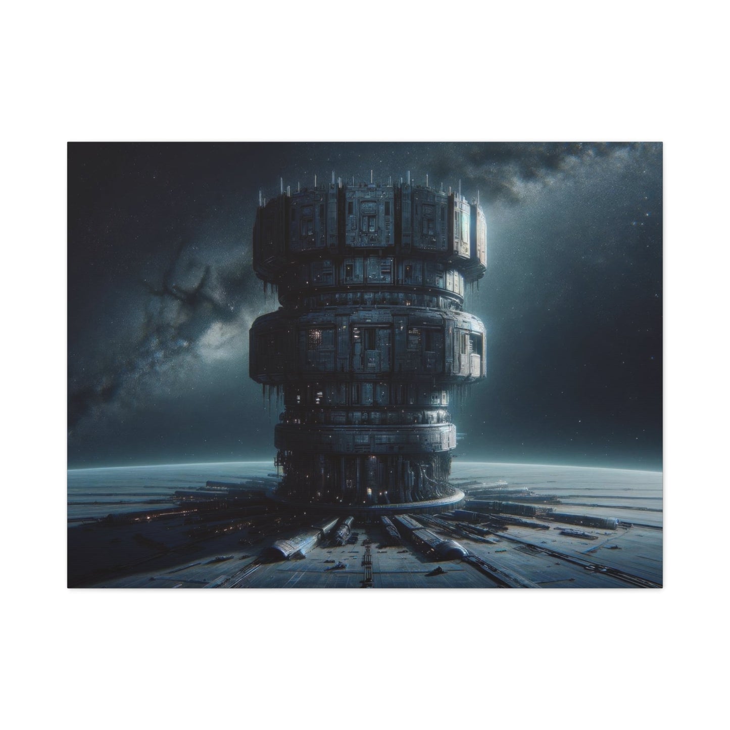 Futuristic Deep Space Station - Space Wall Art - Aestheticanvas