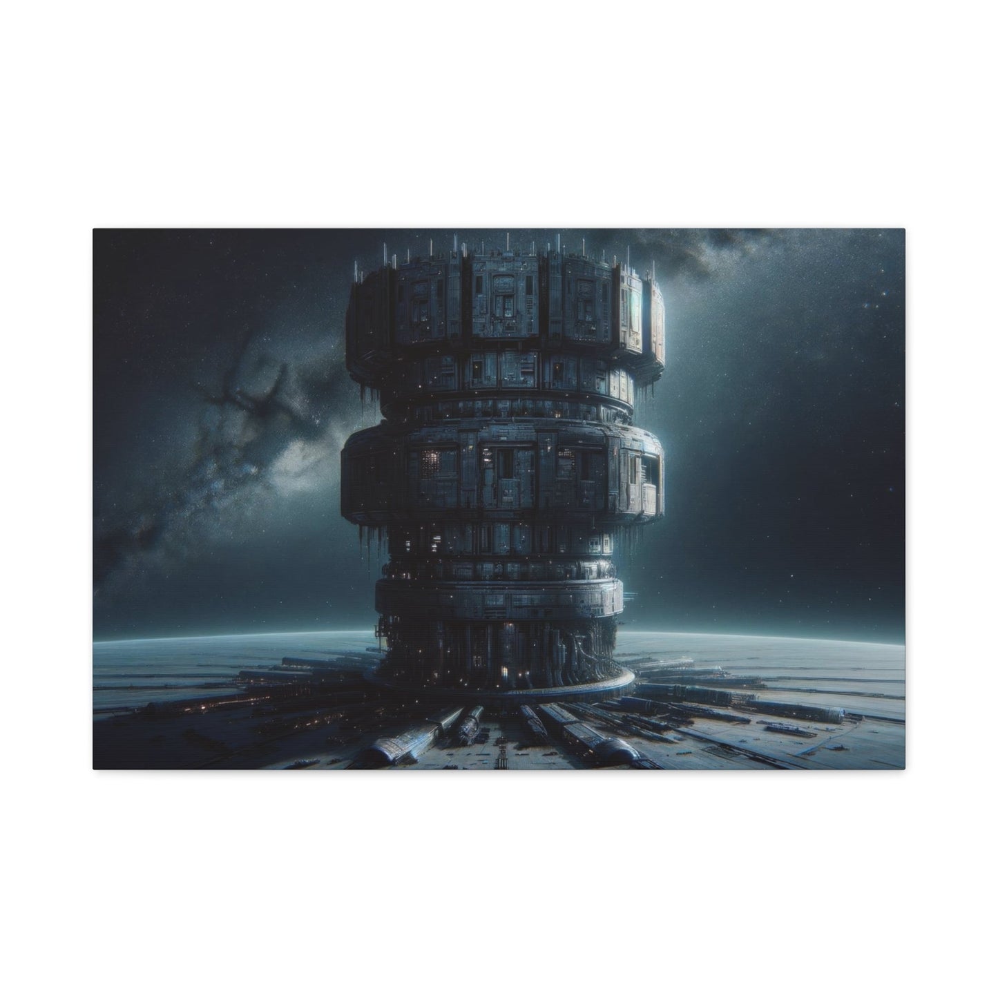 Futuristic Deep Space Station - Space Wall Art - Aestheticanvas