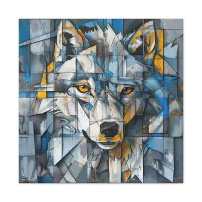 Geometric Wolf's Face - Animal Wall Art - Aestheticanvas