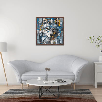 Geometric Wolf's Face - Animal Wall Art - Aestheticanvas