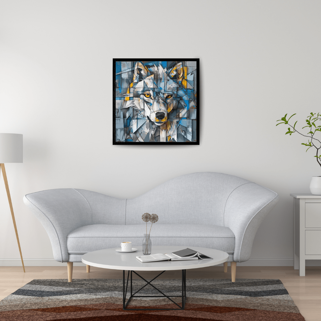 Geometric Wolf's Face - Animal Wall Art - Aestheticanvas