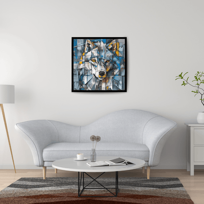 Geometric Wolf's Face - Animal Wall Art - Aestheticanvas