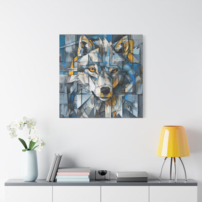 Geometric Wolf's Face - Animal Wall Art - Aestheticanvas