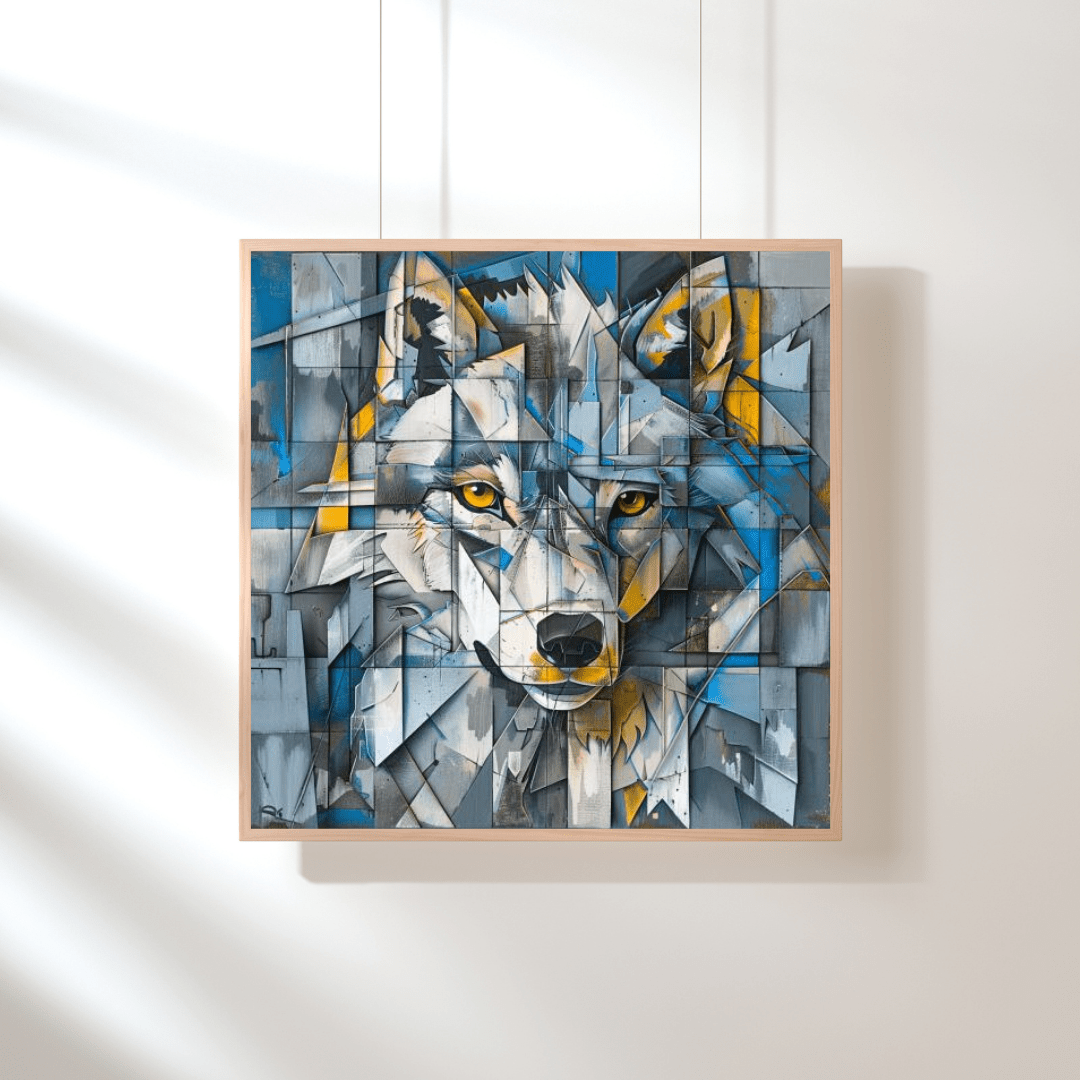 Geometric Wolf's Face - Animal Wall Art - Aestheticanvas