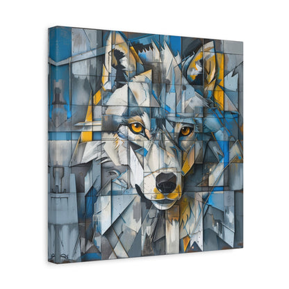 Geometric Wolf's Face - Animal Wall Art - Aestheticanvas