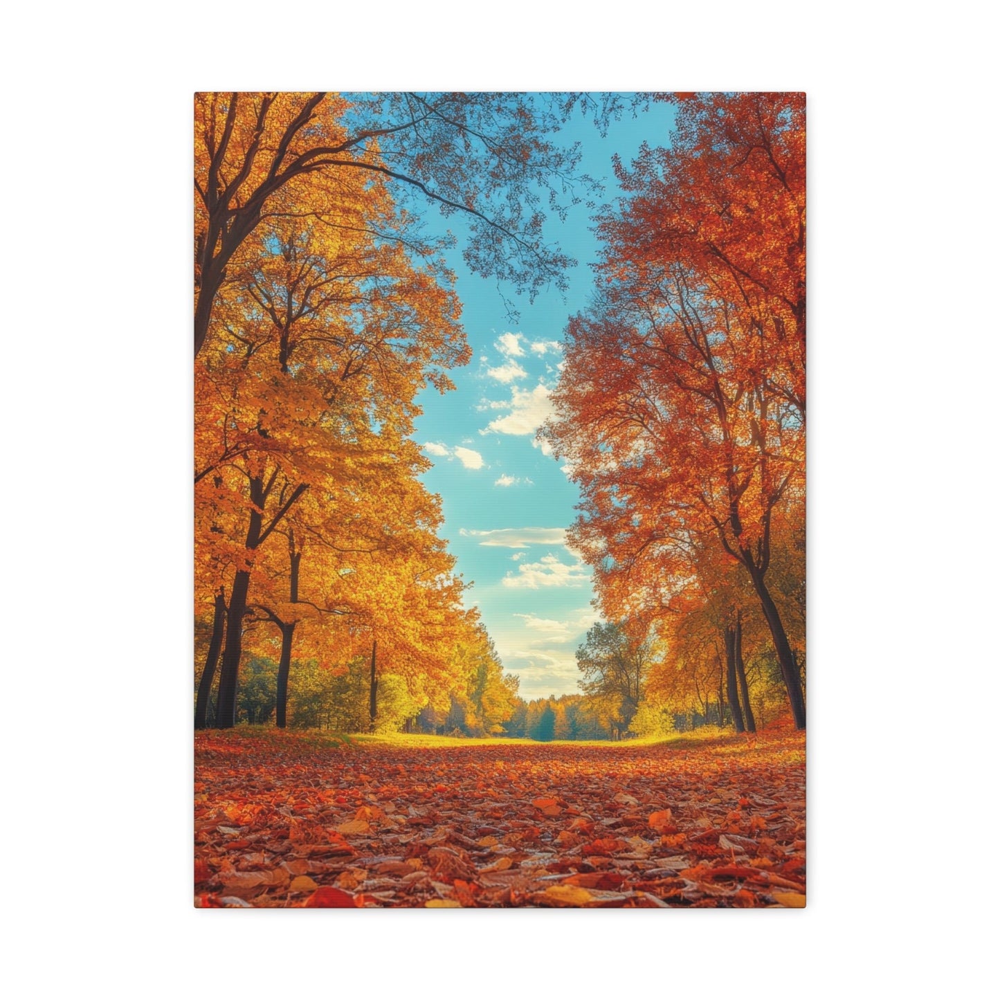 Golden Autumn Pathway - Landscape Wall Art - Aestheticanvas