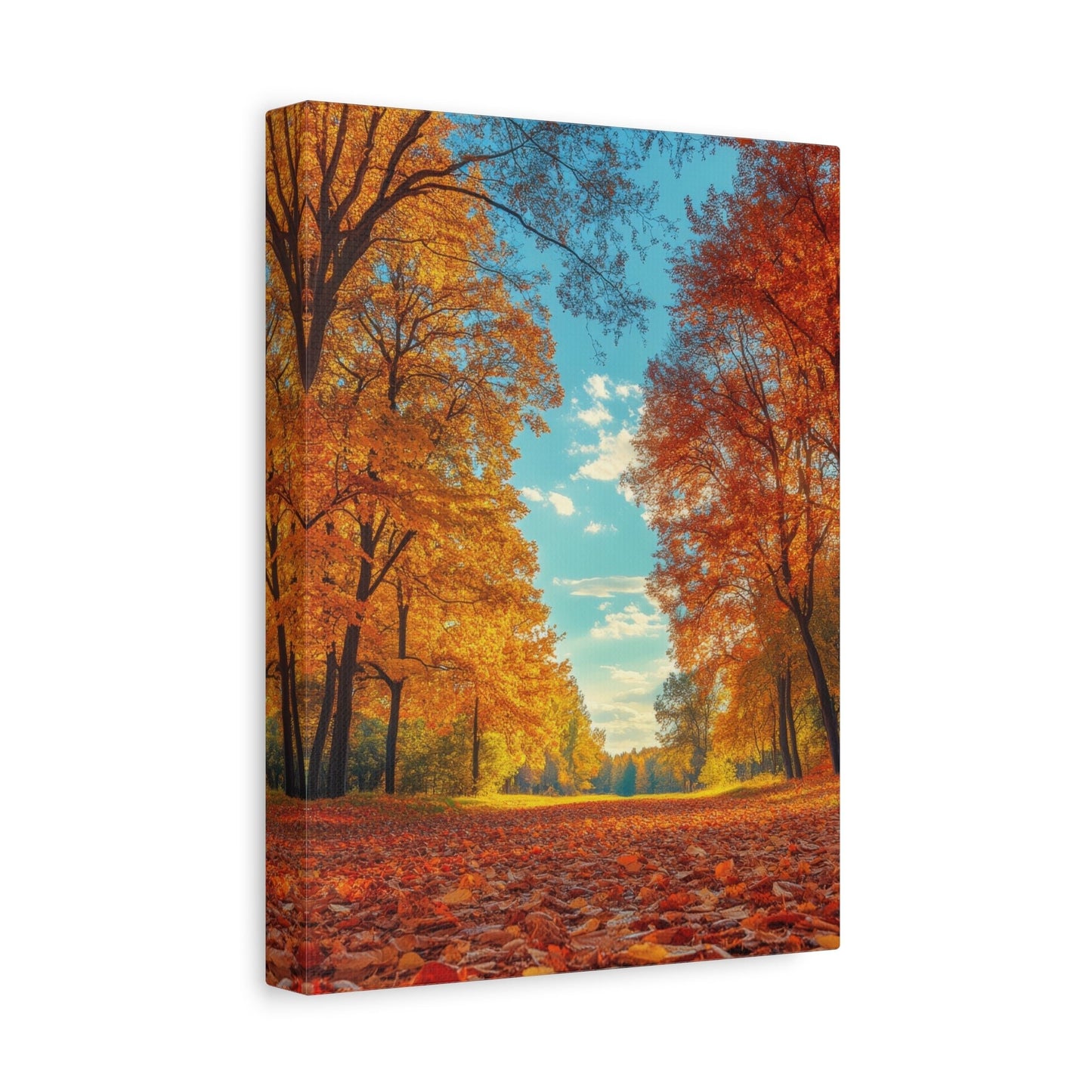 Golden Autumn Pathway - Landscape Wall Art - Aestheticanvas