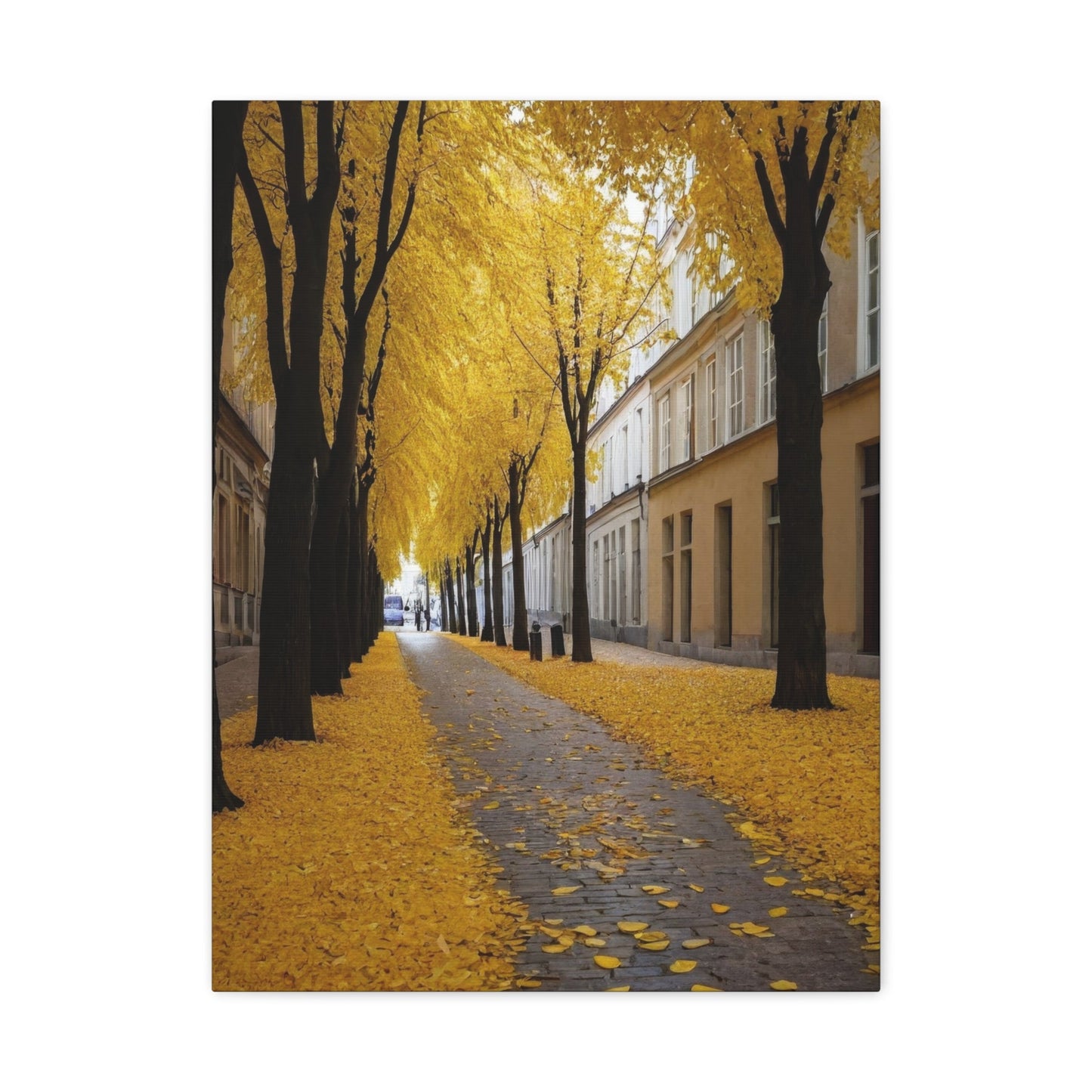 Golden Autumn Street - Urban Scene Wall Art - Aestheticanvas