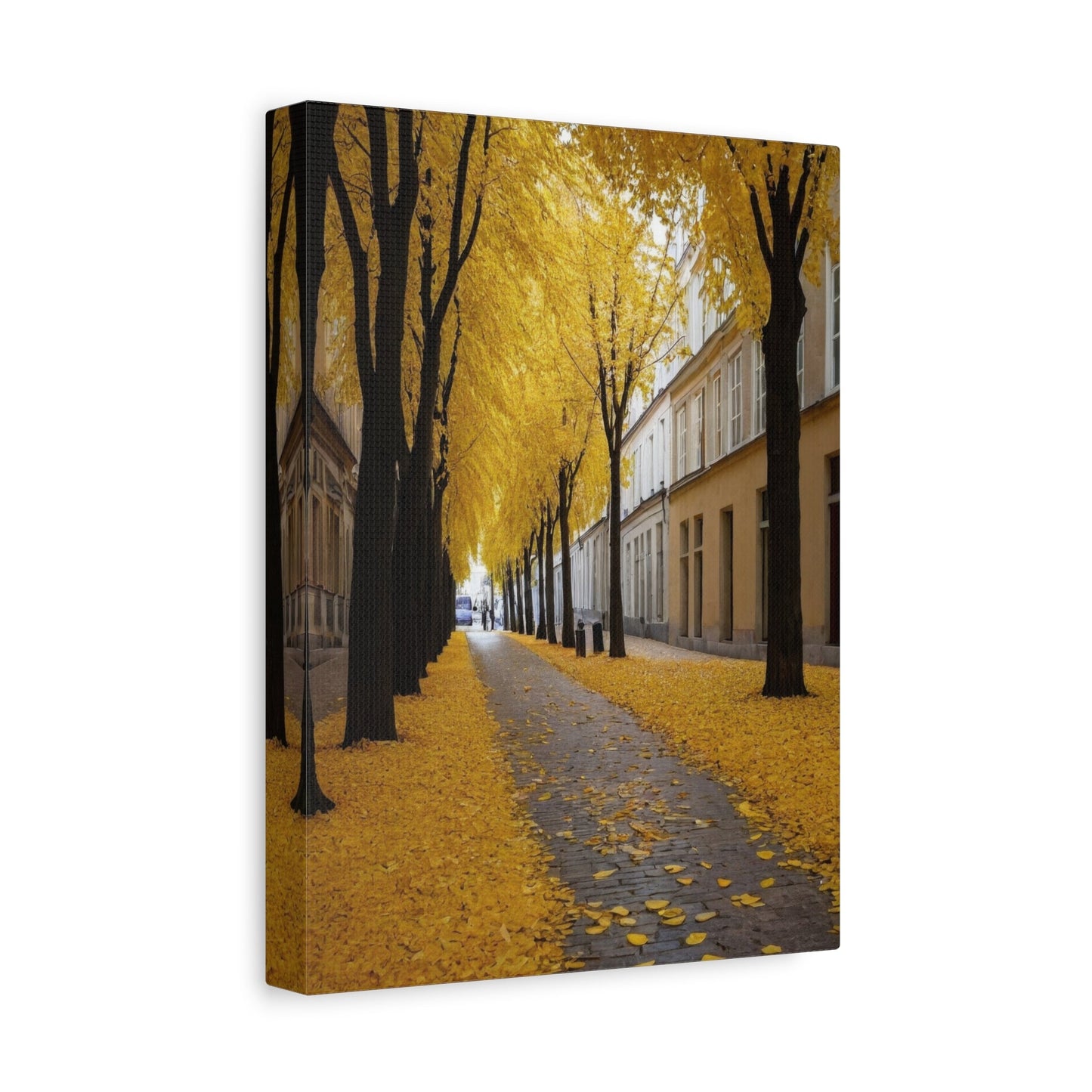 Golden Autumn Street - Urban Scene Wall Art - Aestheticanvas