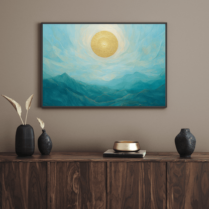 Golden Radiance Dreamscape - Sun Wall Art - Aestheticanvas