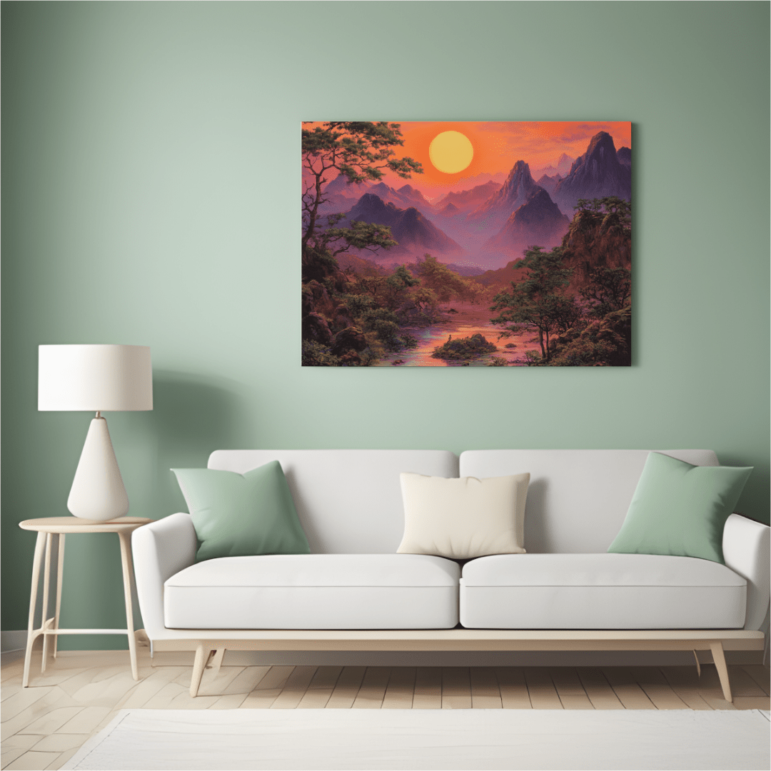 Golden Sunset Over Tranquil Waters - Nature Wall Art - Aestheticanvas