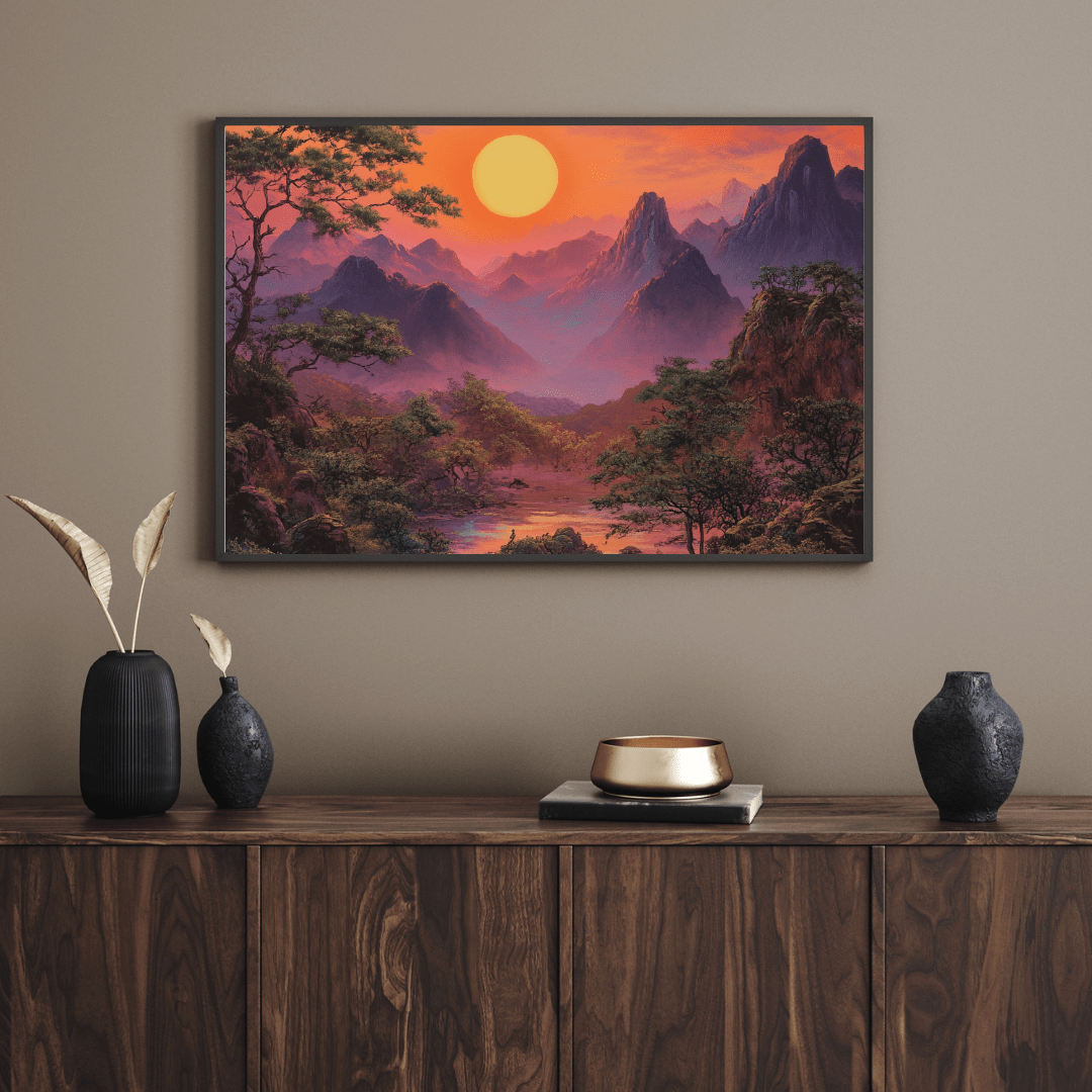 Golden Sunset Over Tranquil Waters - Nature Wall Art - Aestheticanvas