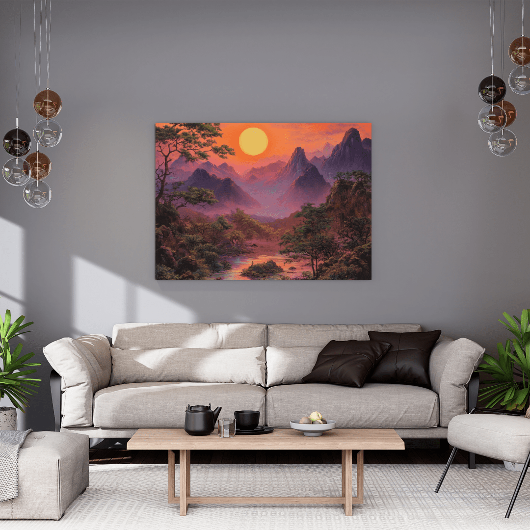 Golden Sunset Over Tranquil Waters - Nature Wall Art - Aestheticanvas