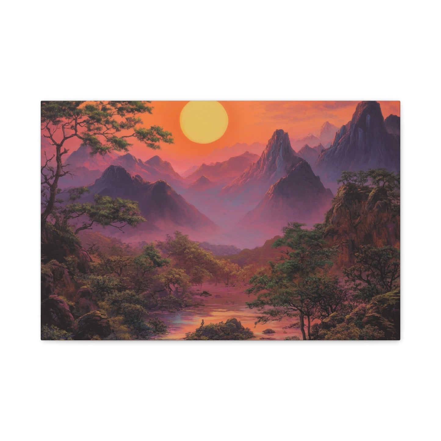 Golden Sunset Over Tranquil Waters - Nature Wall Art - Aestheticanvas