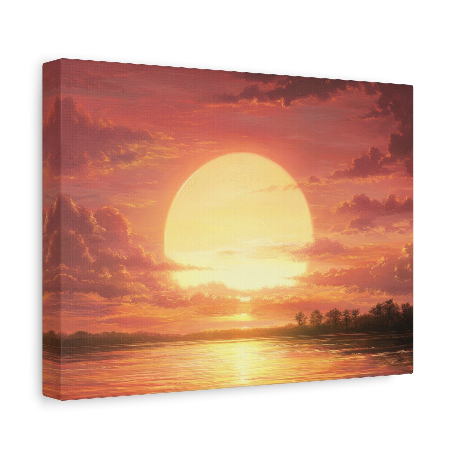 Golden Sunset Serenity - Landscape Wall Art - Aestheticanvas