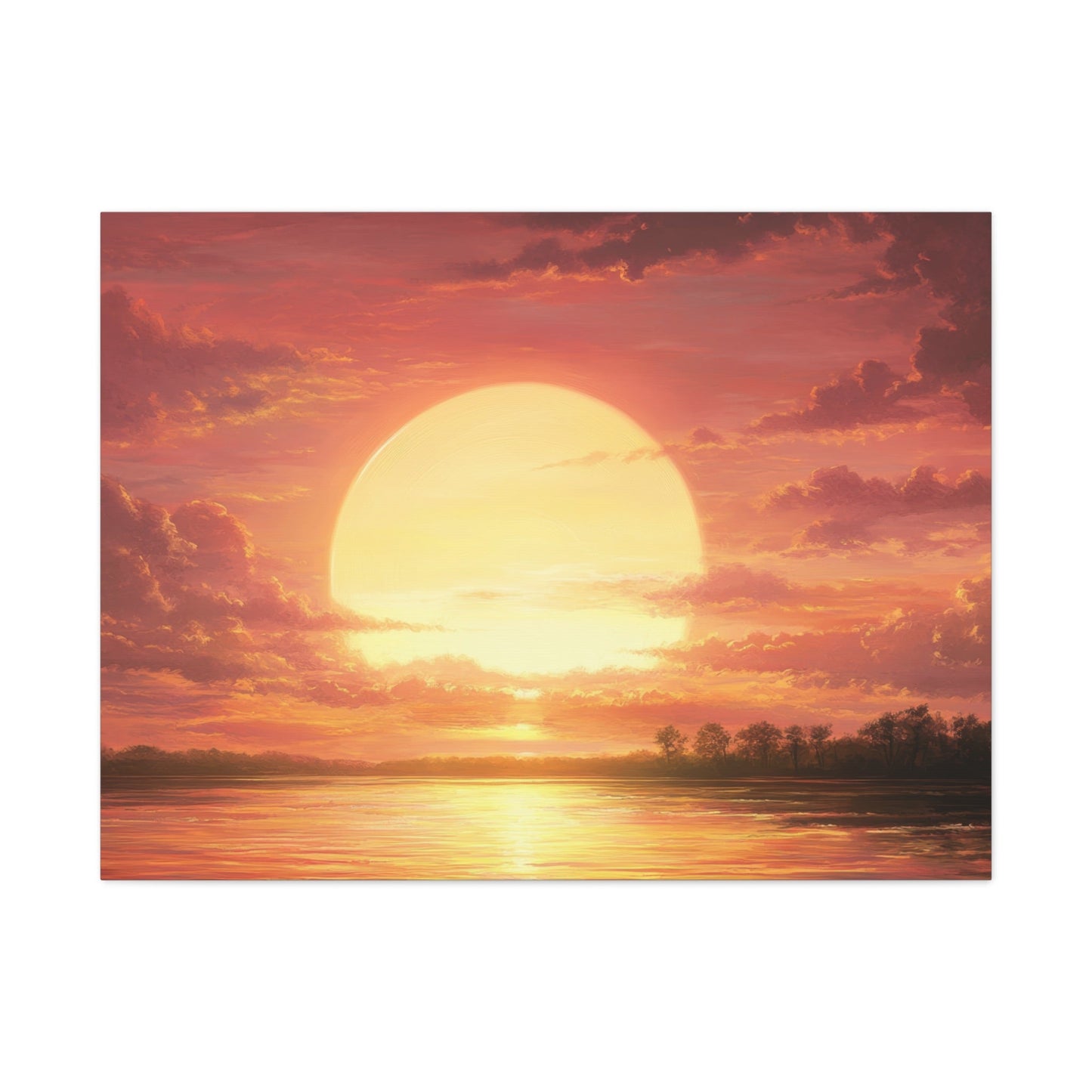 Golden Sunset Serenity - Landscape Wall Art - Aestheticanvas