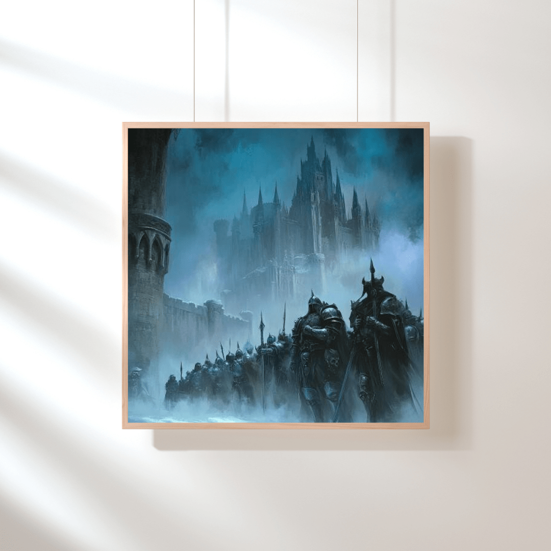 Gothic Castle and Undead Knights - Fantasy Wall Art - Aestheticanvas