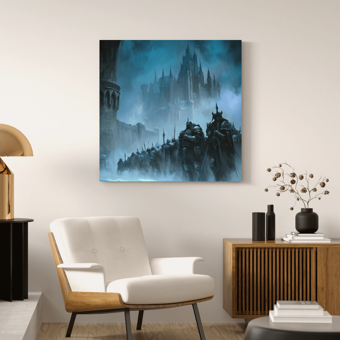 Gothic Castle and Undead Knights - Fantasy Wall Art - Aestheticanvas