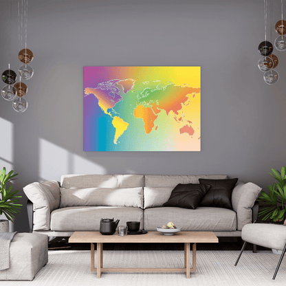 Gradient Minimalist World Map - Map Wall Art - Aestheticanvas