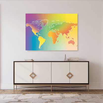 Gradient Minimalist World Map - Map Wall Art - Aestheticanvas