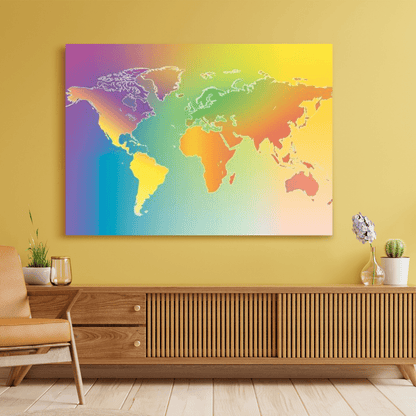 Gradient Minimalist World Map - Map Wall Art - Aestheticanvas