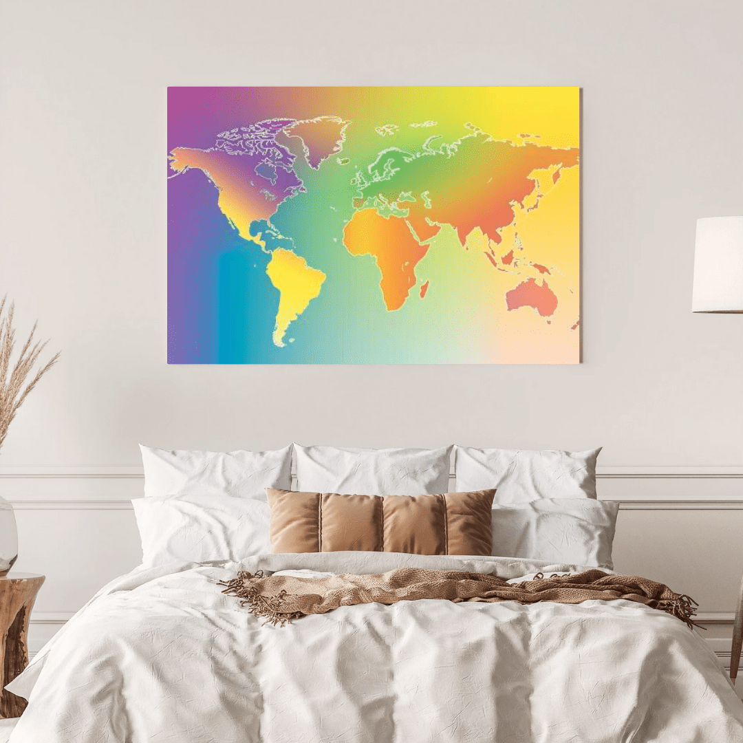 Gradient Minimalist World Map - Map Wall Art - Aestheticanvas