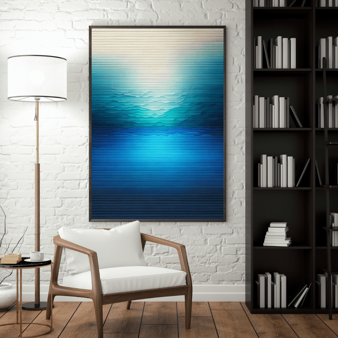 Gradient Waves of Serenity - Abstract Wall Art - Aestheticanvas