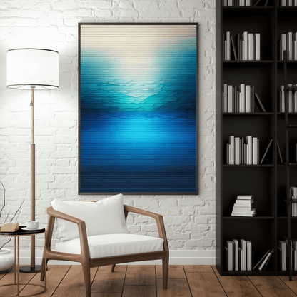 Gradient Waves of Serenity - Abstract Wall Art - Aestheticanvas