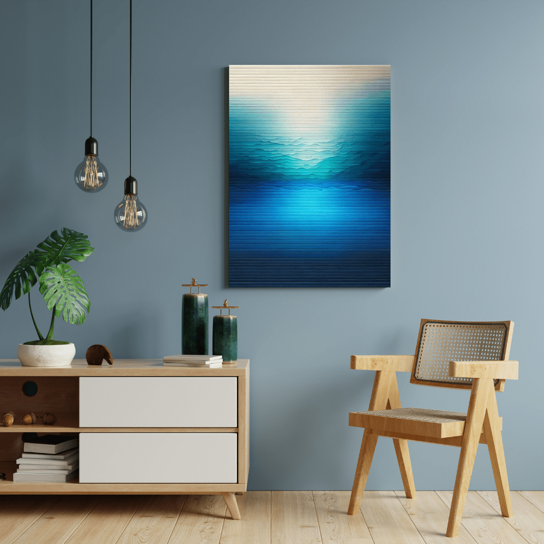 Gradient Waves of Serenity - Abstract Wall Art - Aestheticanvas