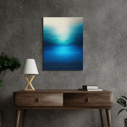 Gradient Waves of Serenity - Abstract Wall Art - Aestheticanvas