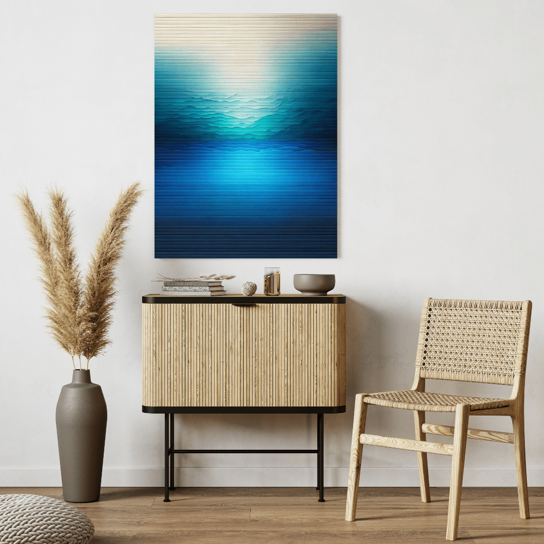 Gradient Waves of Serenity - Abstract Wall Art - Aestheticanvas