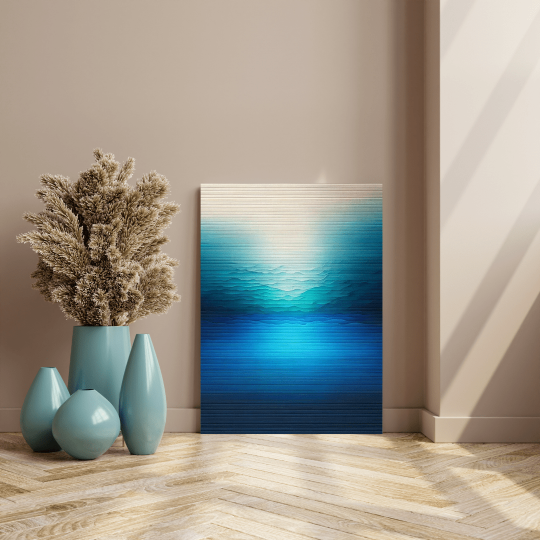 Gradient Waves of Serenity - Abstract Wall Art - Aestheticanvas