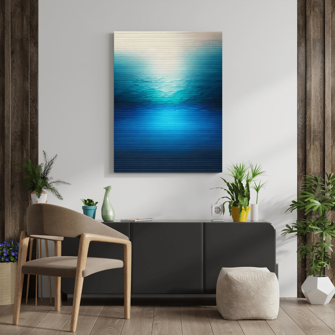 Gradient Waves of Serenity - Abstract Wall Art - Aestheticanvas