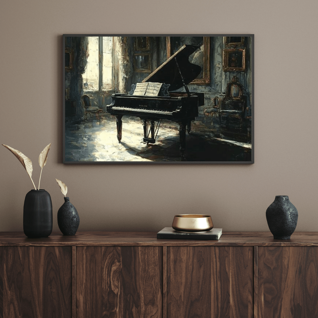 Grand Piano in Elegant Room - Music Wall Art - Aestheticanvas