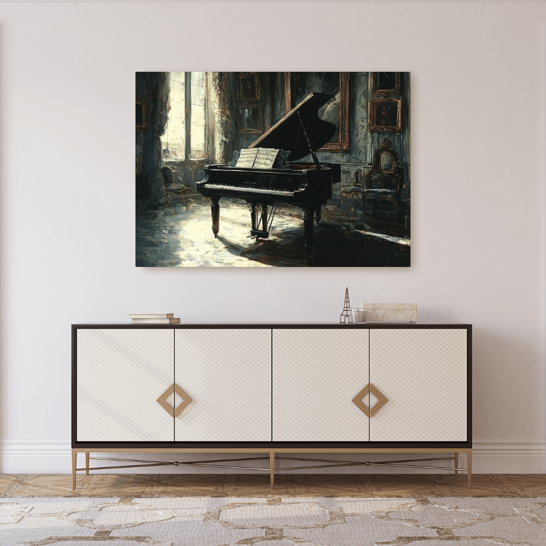 Grand Piano in Elegant Room - Music Wall Art - Aestheticanvas