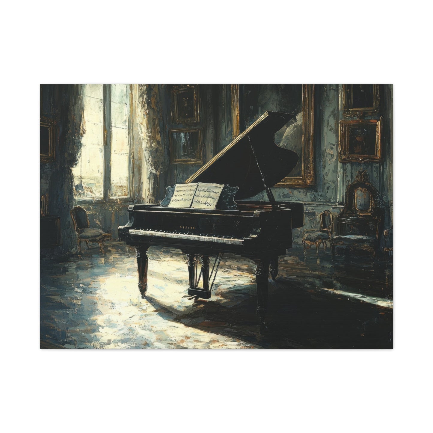 Grand Piano in Elegant Room - Music Wall Art - Aestheticanvas