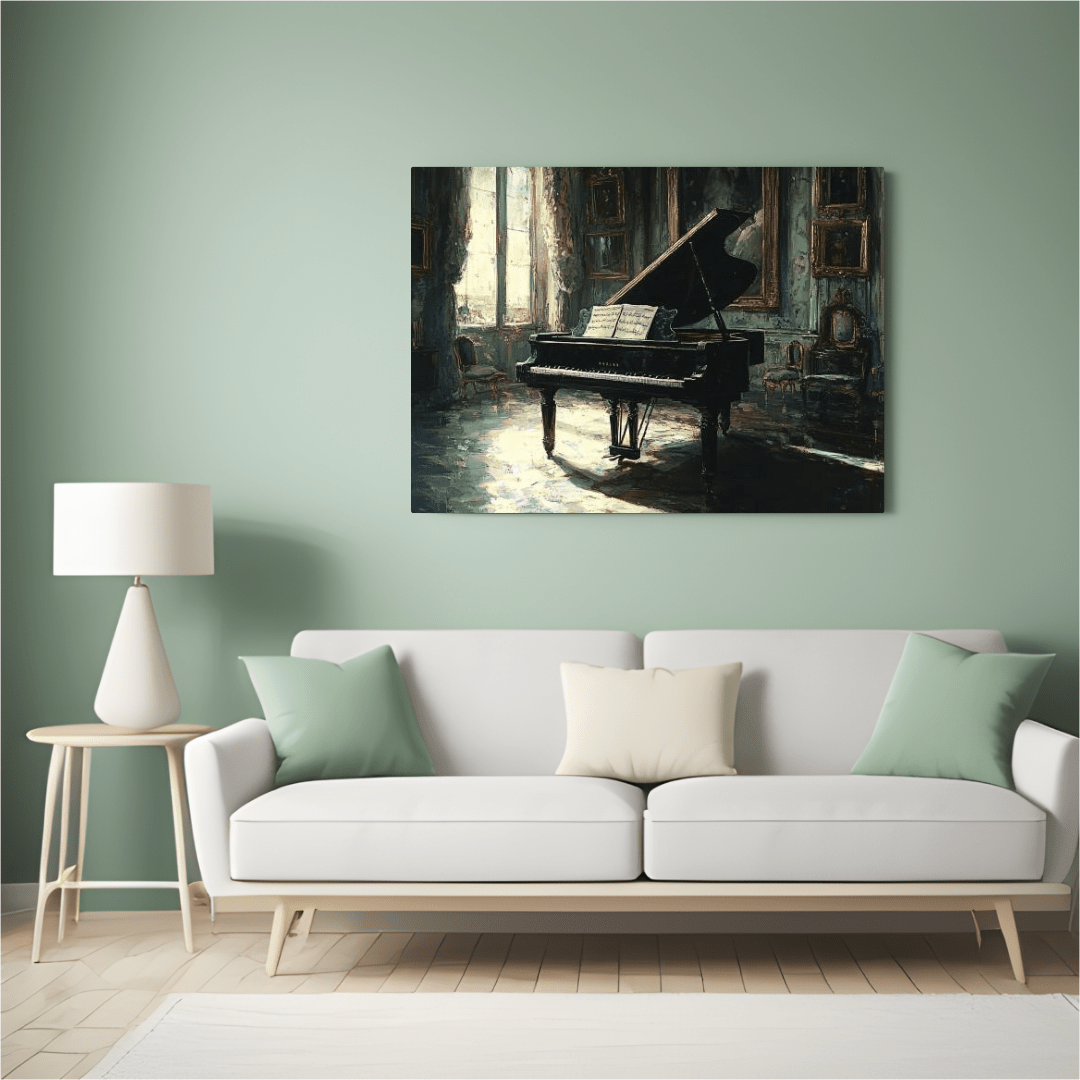 Grand Piano in Elegant Room - Music Wall Art - Aestheticanvas