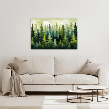 Green Pine Forest - Wall Art - Aestheticanvas