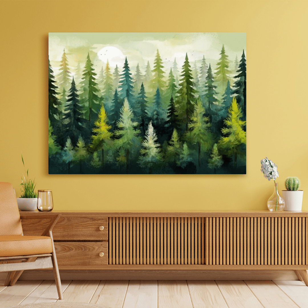 Green Pine Forest - Wall Art - Aestheticanvas