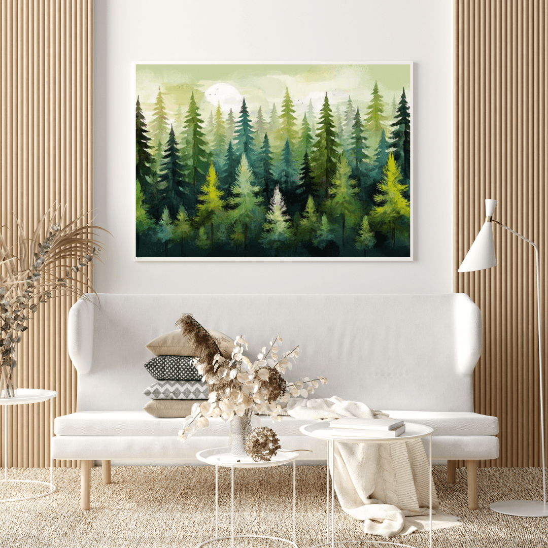 Green Pine Forest - Wall Art - Aestheticanvas