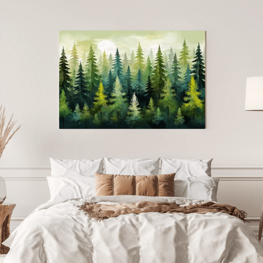 Green Pine Forest - Wall Art - Aestheticanvas