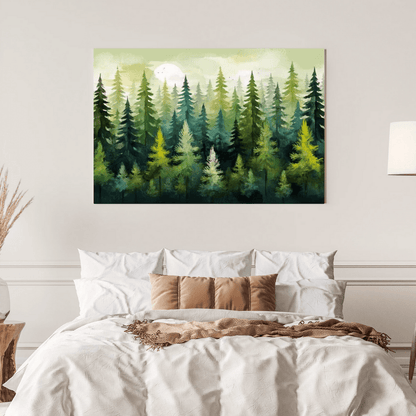 Green Pine Forest - Wall Art - Aestheticanvas