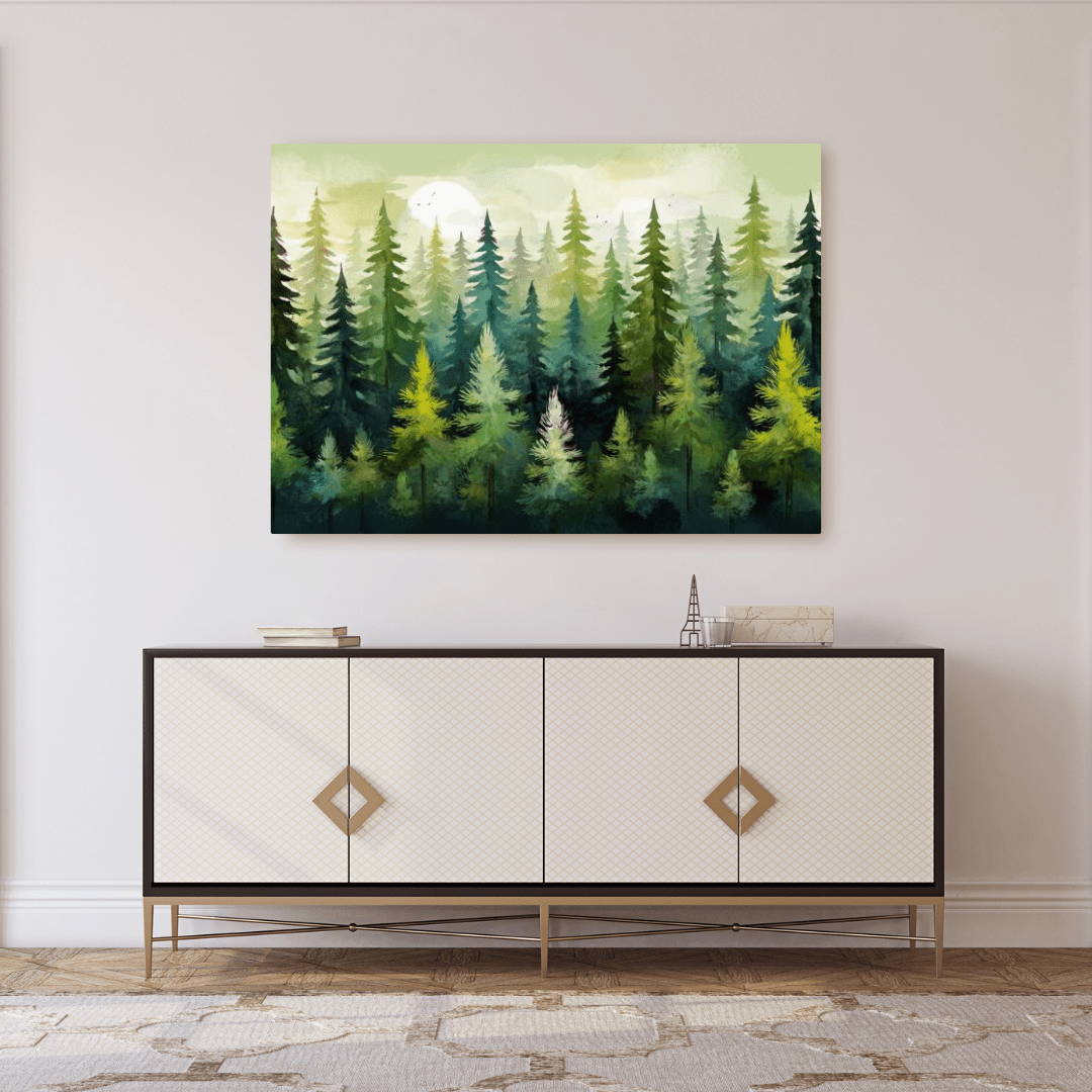 Green Pine Forest - Wall Art - Aestheticanvas