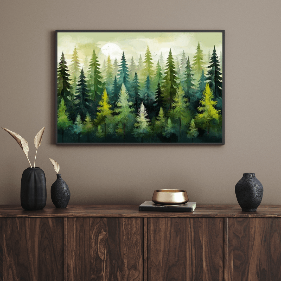 Green Pine Forest - Wall Art - Aestheticanvas