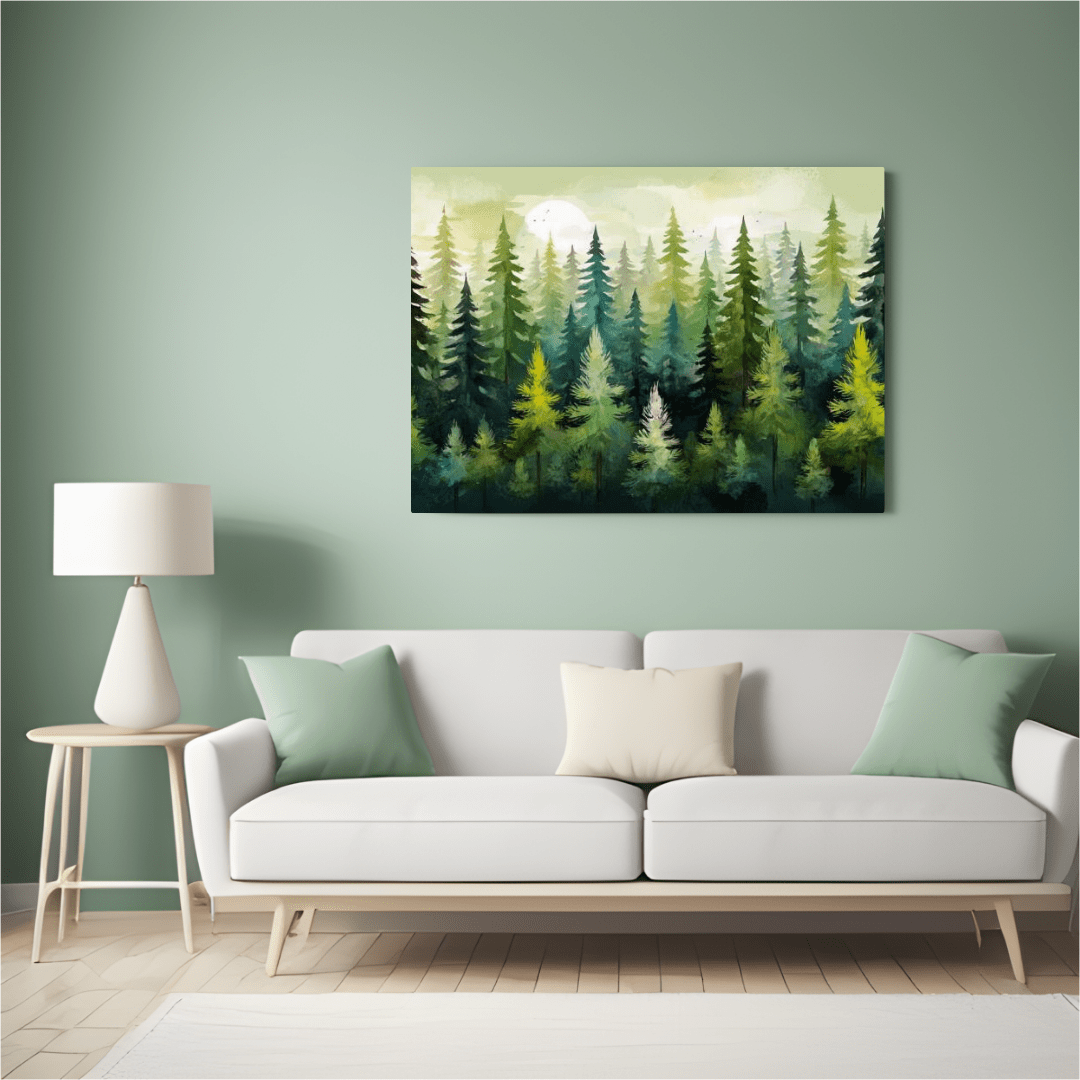 Green Pine Forest - Wall Art - Aestheticanvas